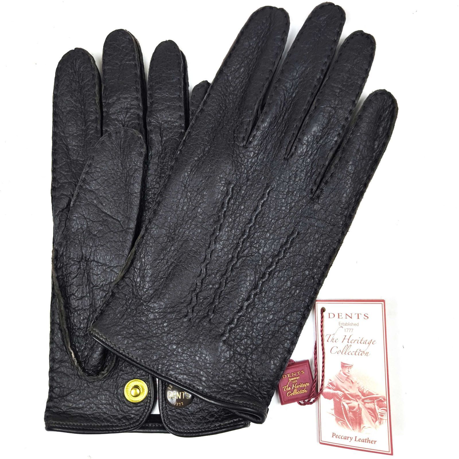 定価11 7万円超 デンツ DENTS ペッカリーアンライニンググローブ 手袋 ダークブラウン サイズ8 Mサイズ相当 BOX付