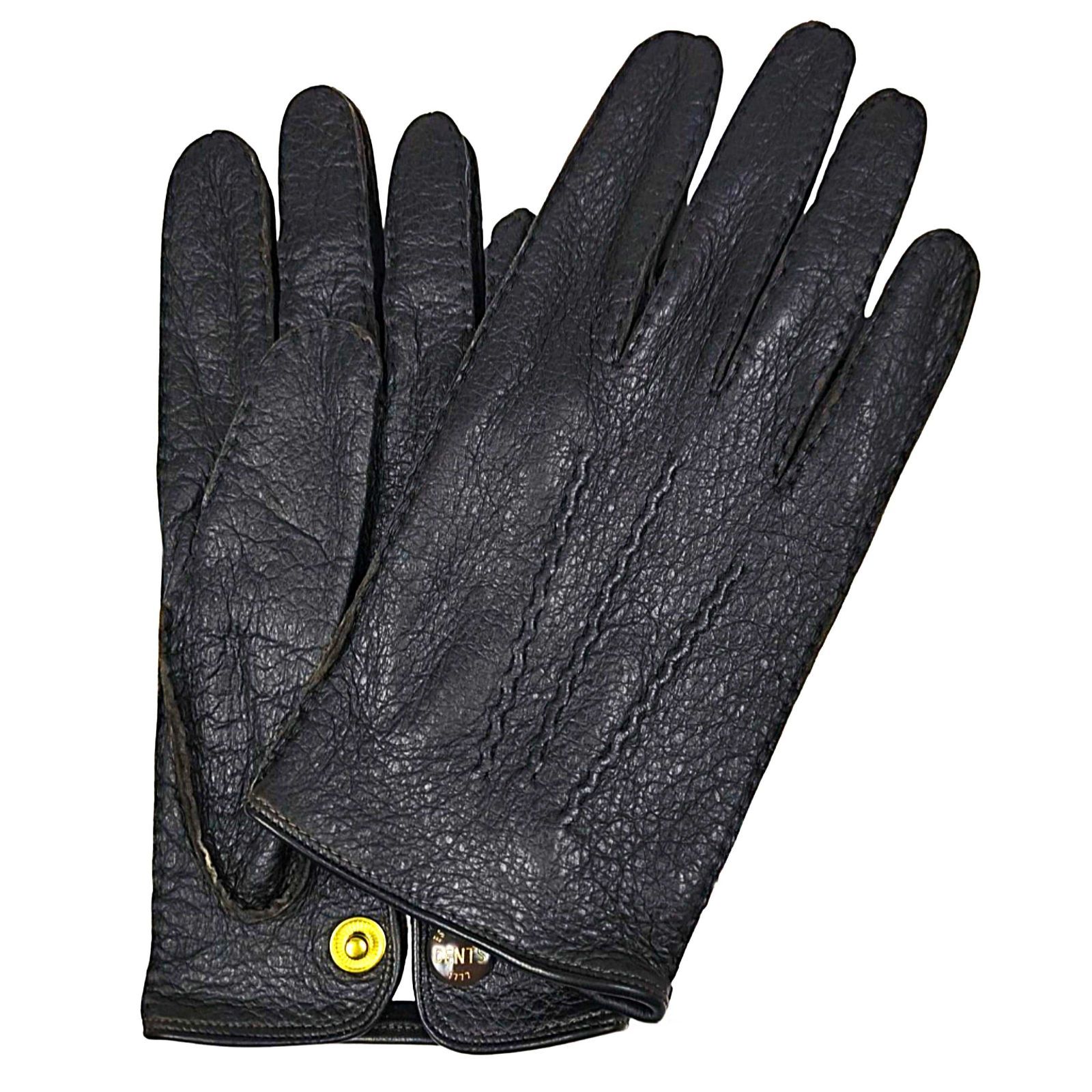 定価11.7万円超 デンツ DENTS ペッカリーアンライニンググローブ 手袋 ダークブラウン サイズ8 Mサイズ相当 純正BOX付