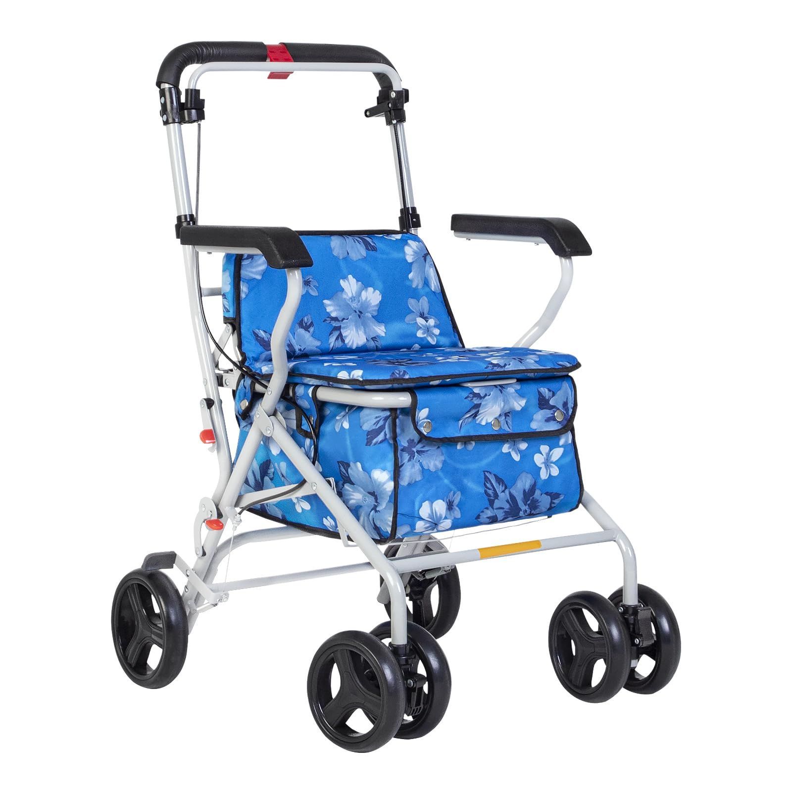 シルバーカー 軽量 折りたたむ おしゃれ 高齢者用 手押し車 歩行車 買い物カート CP-T003 青 ブルー