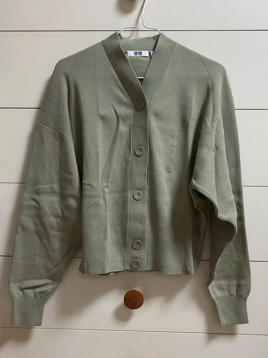 ユニクロ ルメール U ショート カーディガン カーキ L UNIQLO