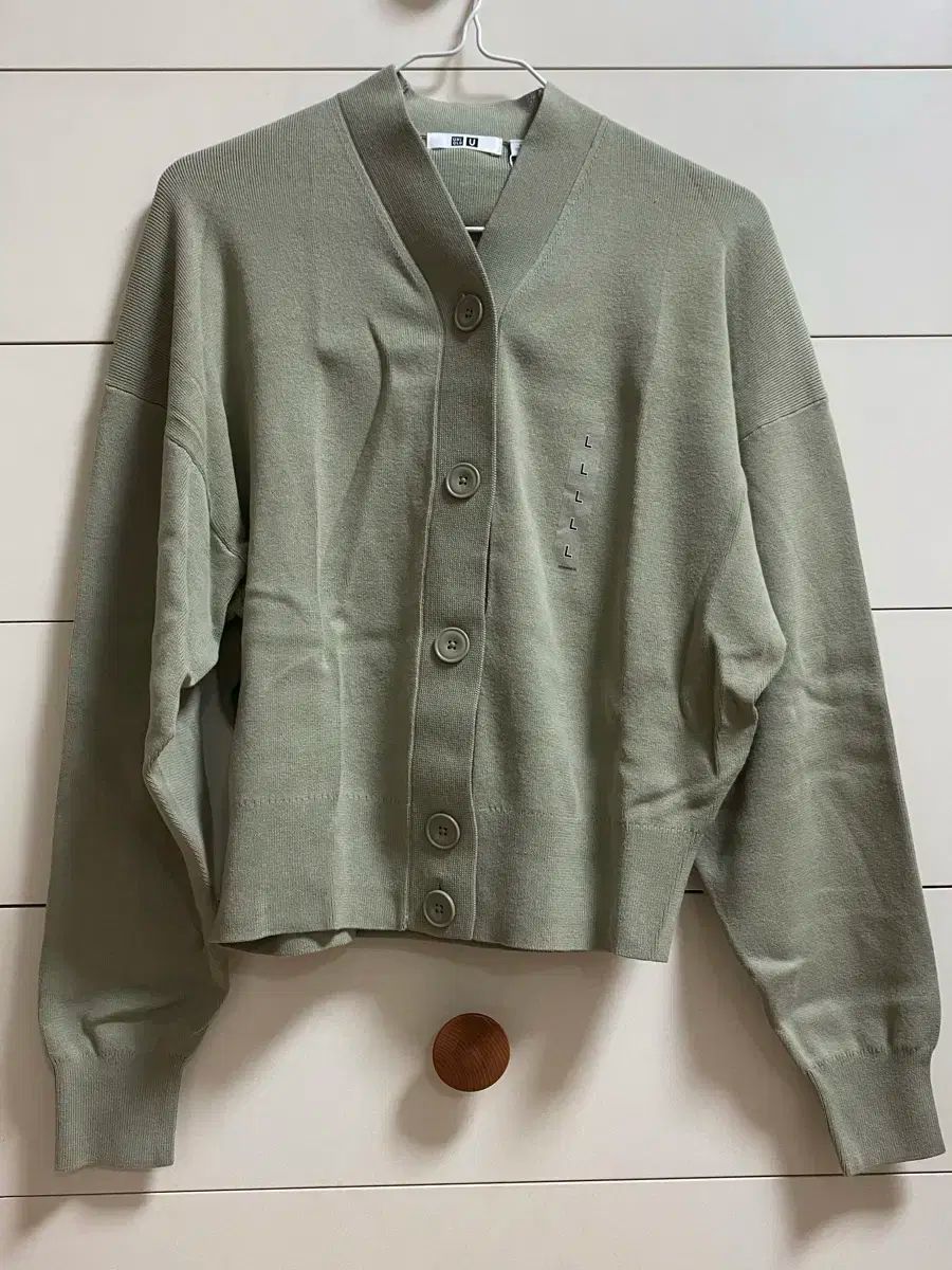 ユニクロ ルメール U ショート カーディガン カーキ L UNIQLO