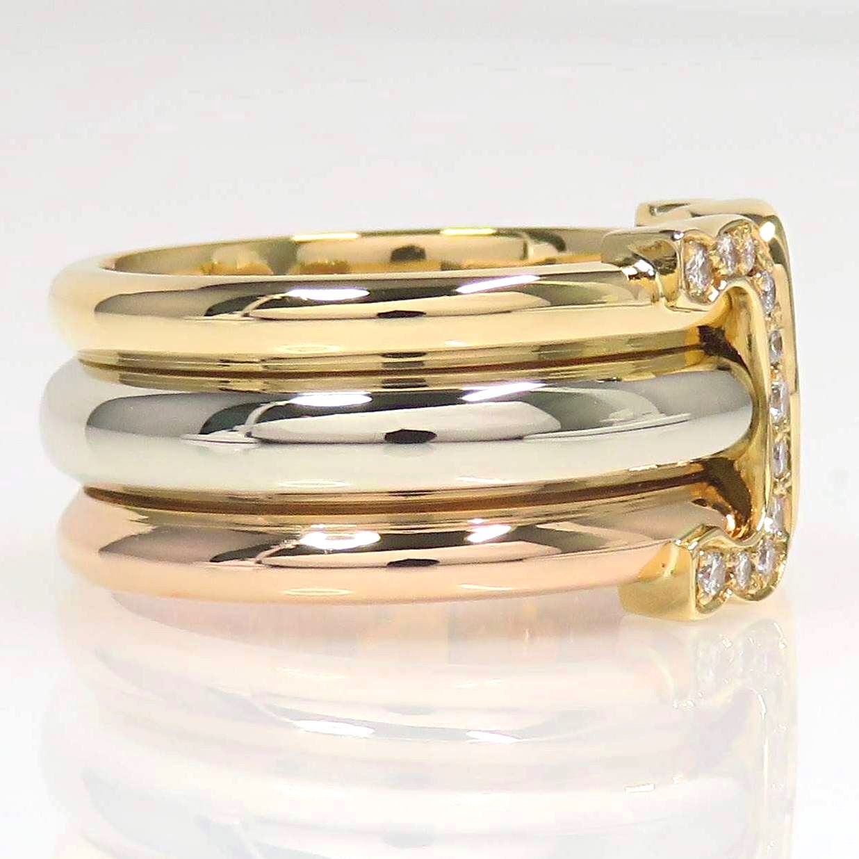 Cartier カルティエ 750 ダイヤモンド 2 C リング ドゥーブルC スリー