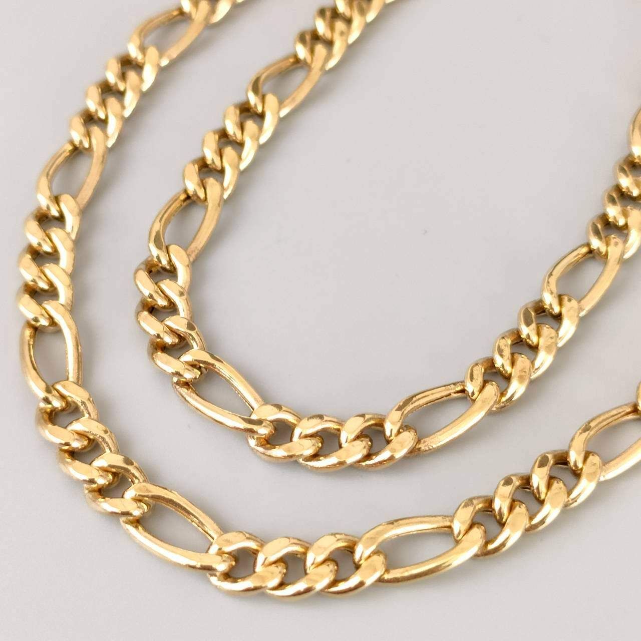 18金 K18 男女兼用 中空 フィガロネックレス 19.81g 50㎝ D609