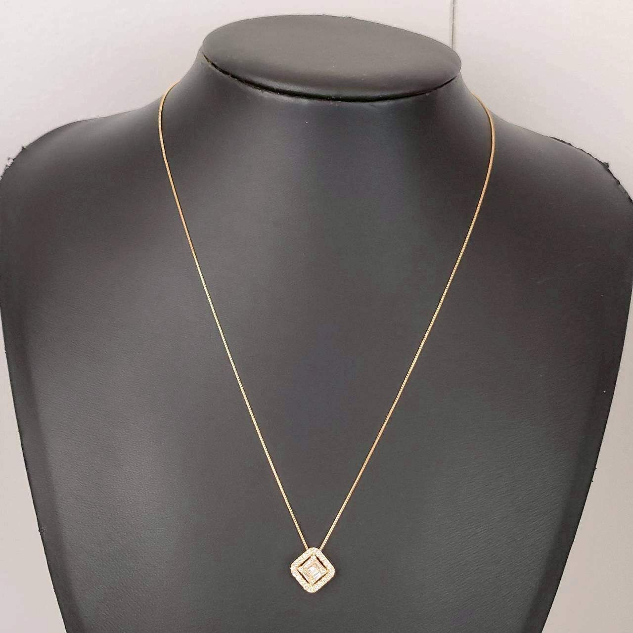 18金 K 18 ダイヤ 0.4 ct デザインネックレス 2.76ｇ 45㎝ D 605