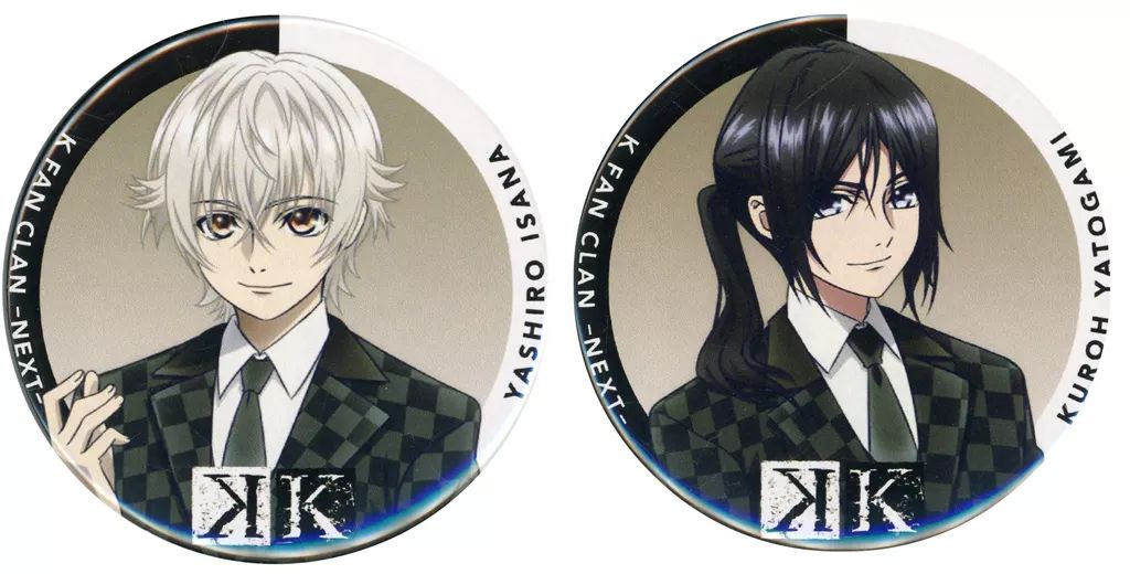 中古】バッジ・ピンズ 伊佐那社＆夜刀神狗朗 缶バッジ2個セット 「K