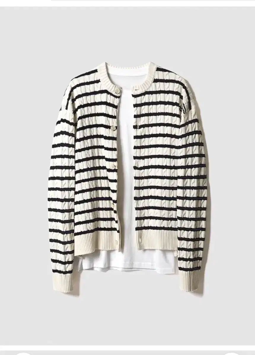 ポーカーフェイス ストライプ カーディガン 50