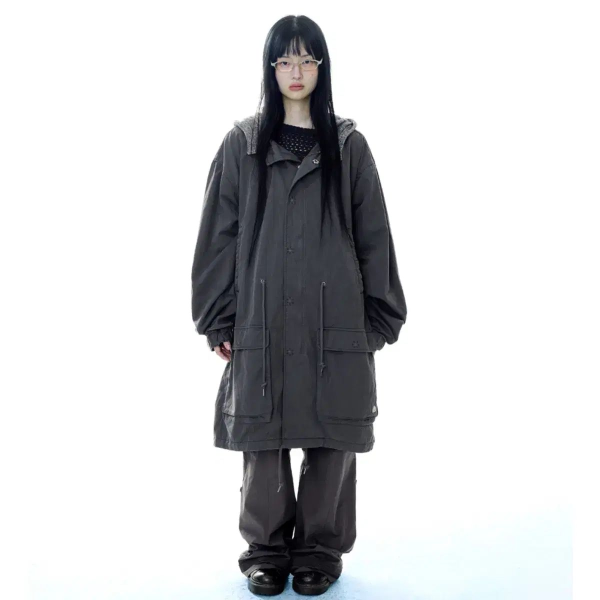 コイセイオー ウォッシュド ミリタリー ジャケット マッド チャコール マウンテンパーカー ジャケット