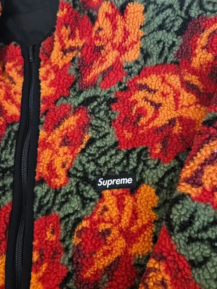 L シュプリーム ローズ バラ シェルパ リバーシブル フリース ジャケット