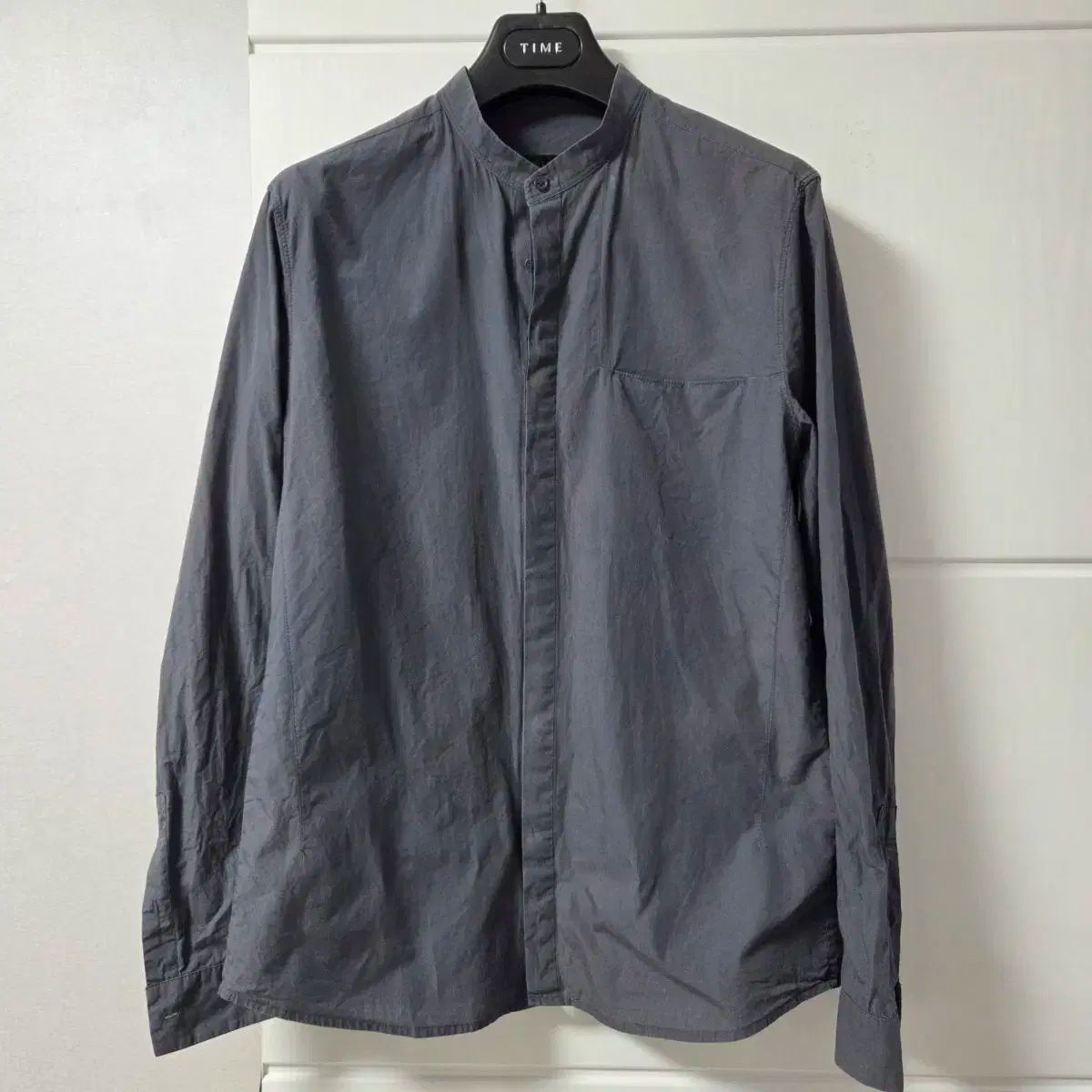 TIME ヘンリーネック 長袖シャツ グレー