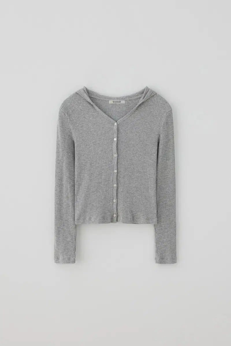 TANNAT スナップ ボタン フーディー カーディガン グレー
