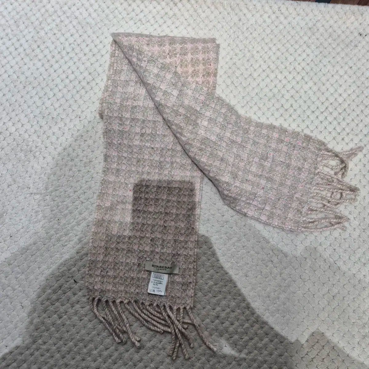 バーバリー ピンク チェック マフラー カシミア99