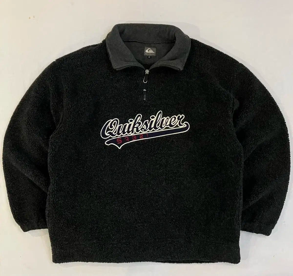 90s QUIKSILVER クイックシルバー ハーフジップアップ フリース ディープグレー