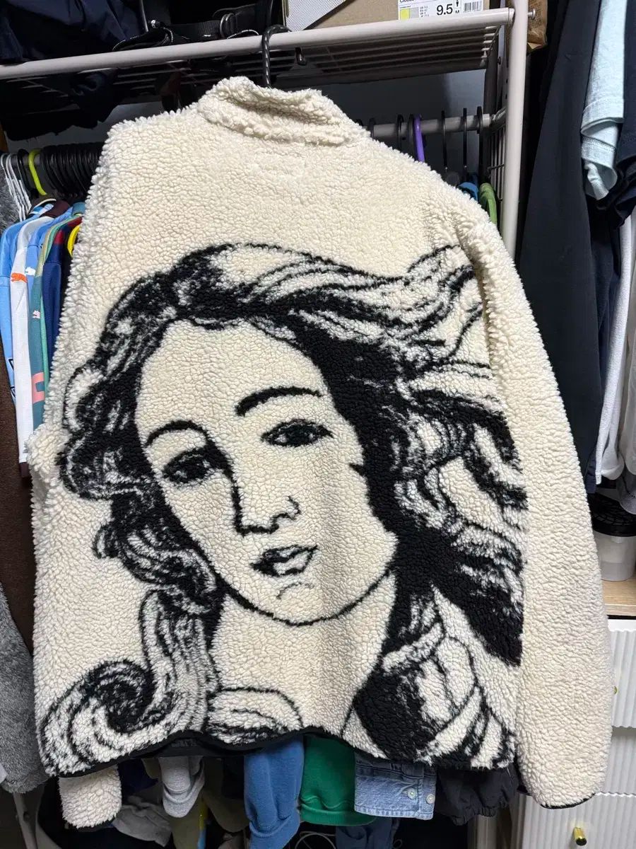 STUSSY Venus アイボリー シェルパ フリース ジャケット XL