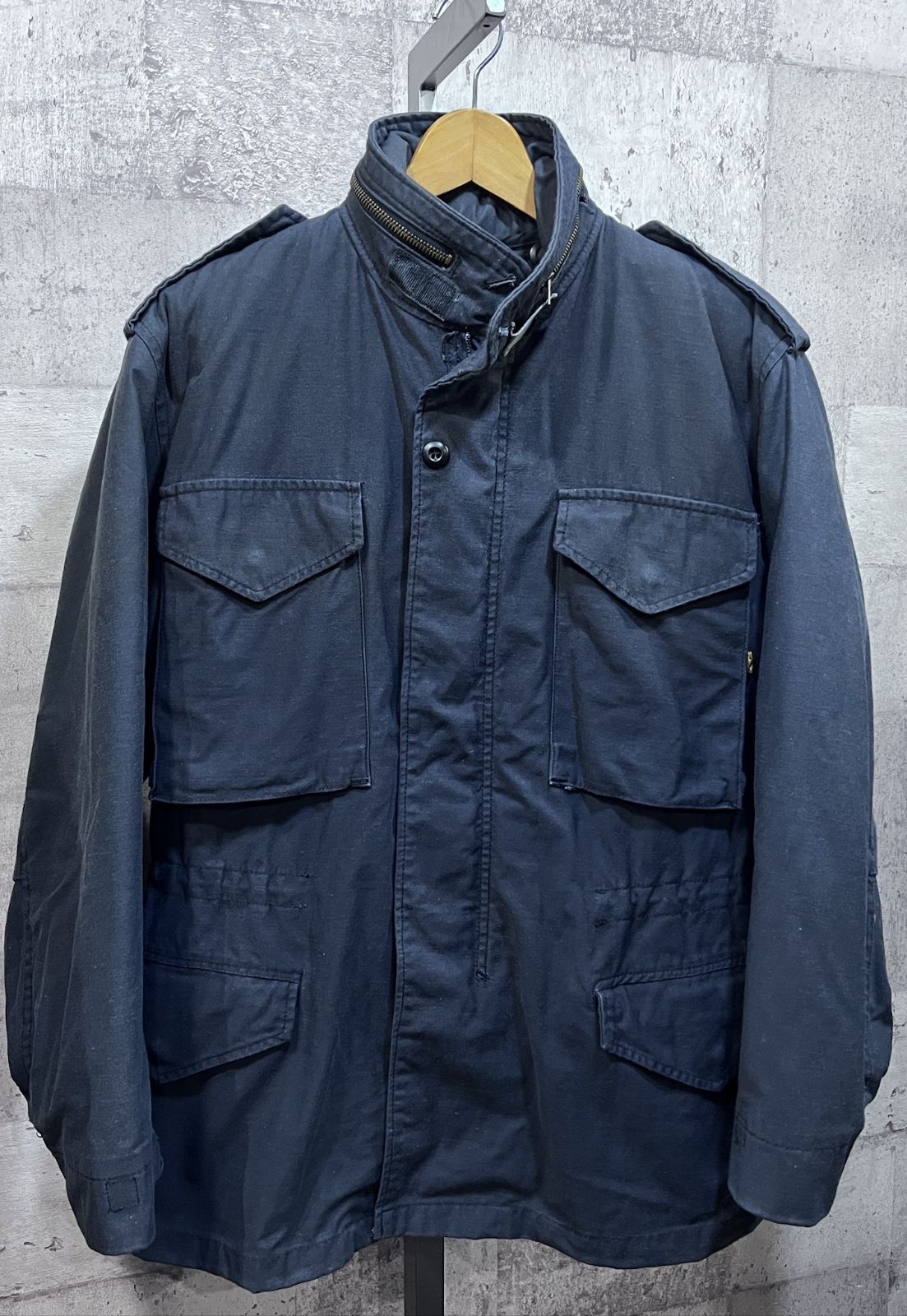 90 S アルファ インダストリーズ M-65 フィールドジャケット S ライナー付き ブラック M65 ALPHA