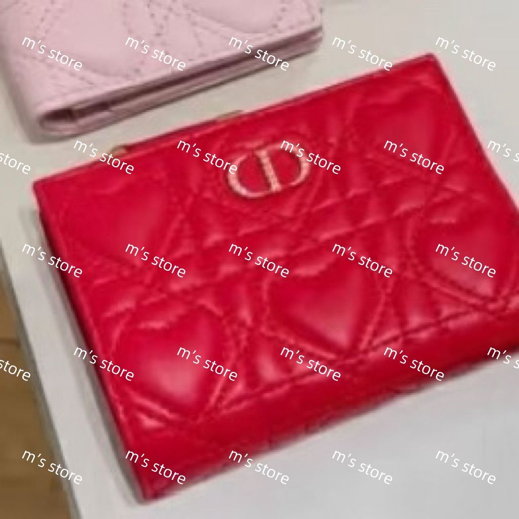 Christian Dior ディオール Dior Caro Dahlia ウォレット 財布 モンシニョールレッド レッド