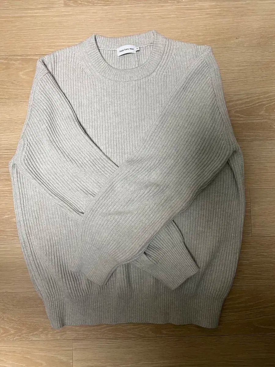 2 Steady Every Wear クルーネック コットン リップニット 白メランジ