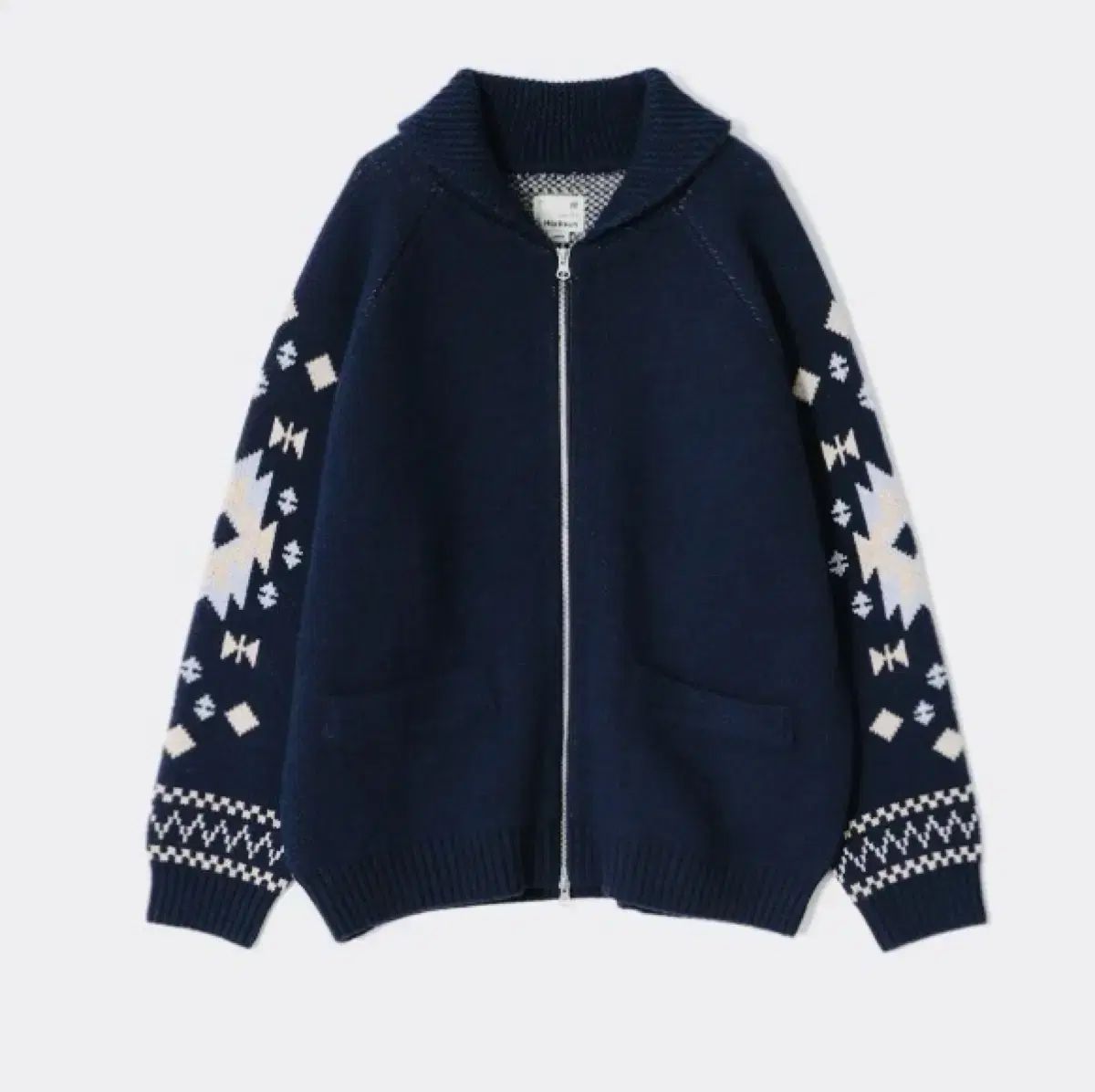 Horlisun ホールイソン クスコ カウチン カーディガン ネイビー M