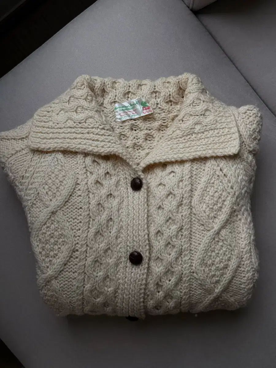アイルランド トゥーカリー ピュアウール ハンドニット カーディガン
