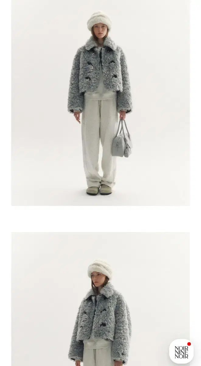 ヌアールナイン Bebe ファージャケット グレー