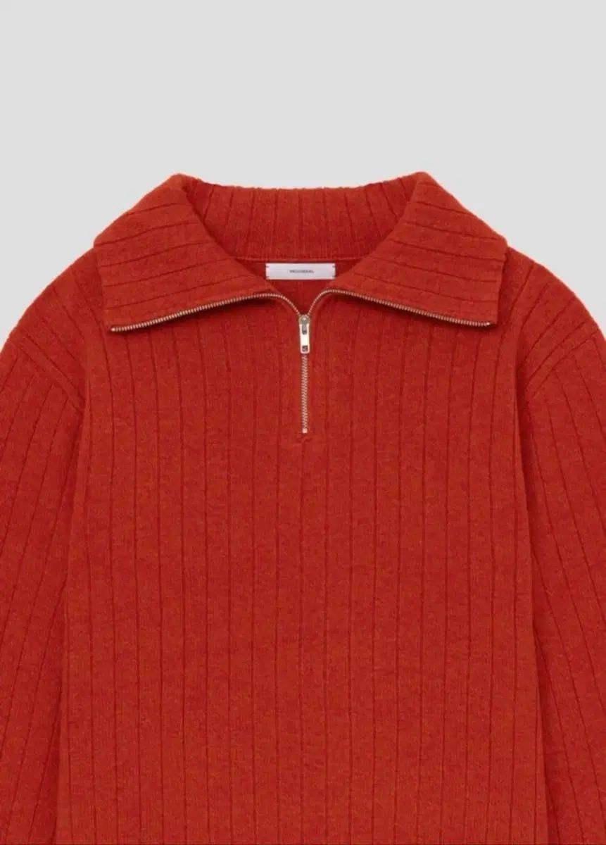 ムンダル Zip-up ジップアップ ニット - レッドオレンジ