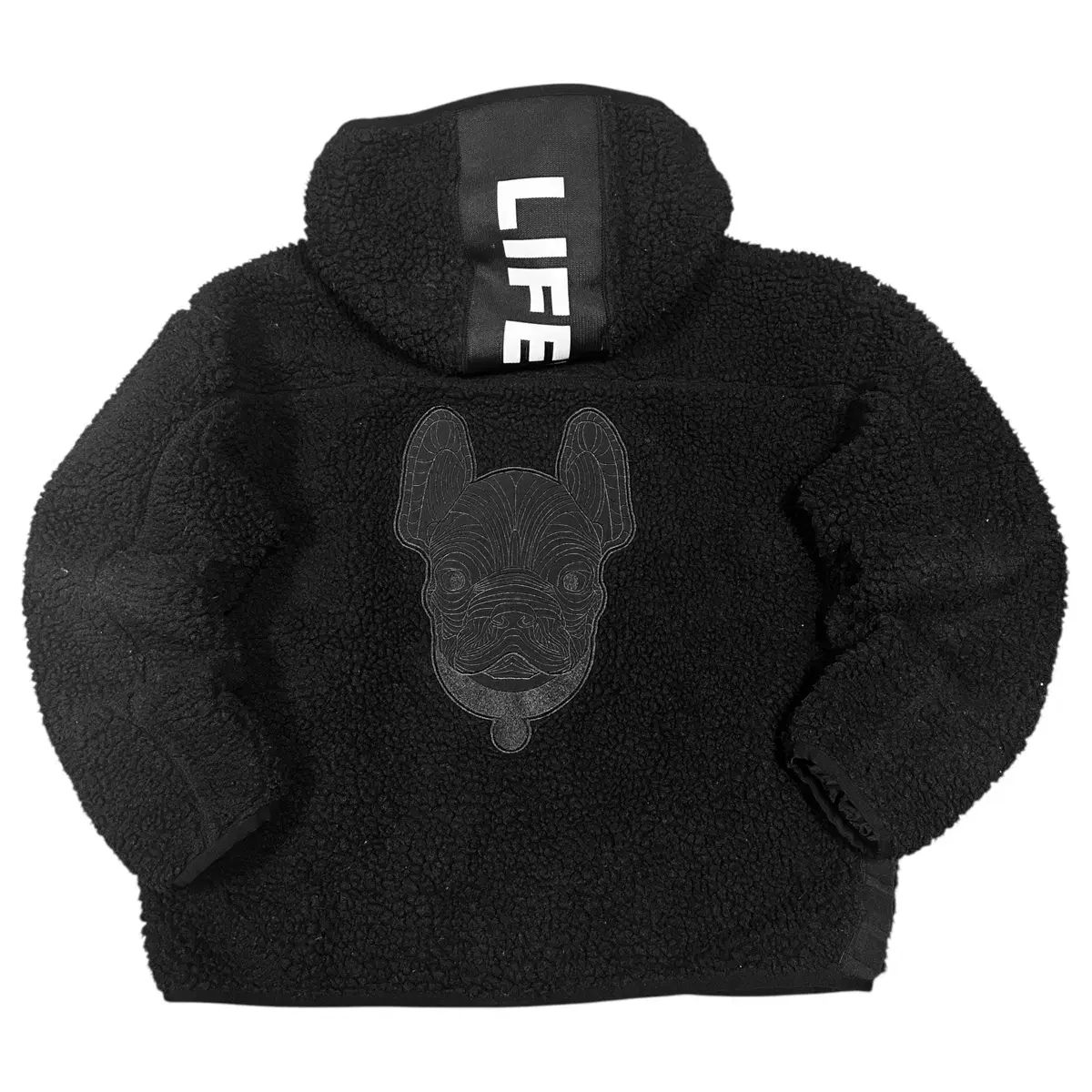 ライフウォーク ボア フリース ブラック フーディー ジップアップ