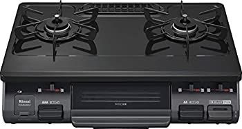 【-非常に良い】リンナイ ガステーブル 水がいらない片面焼グリル 都市ガス12A・13A用 左強火力 ブラック色 KGM64BK2L(13A)