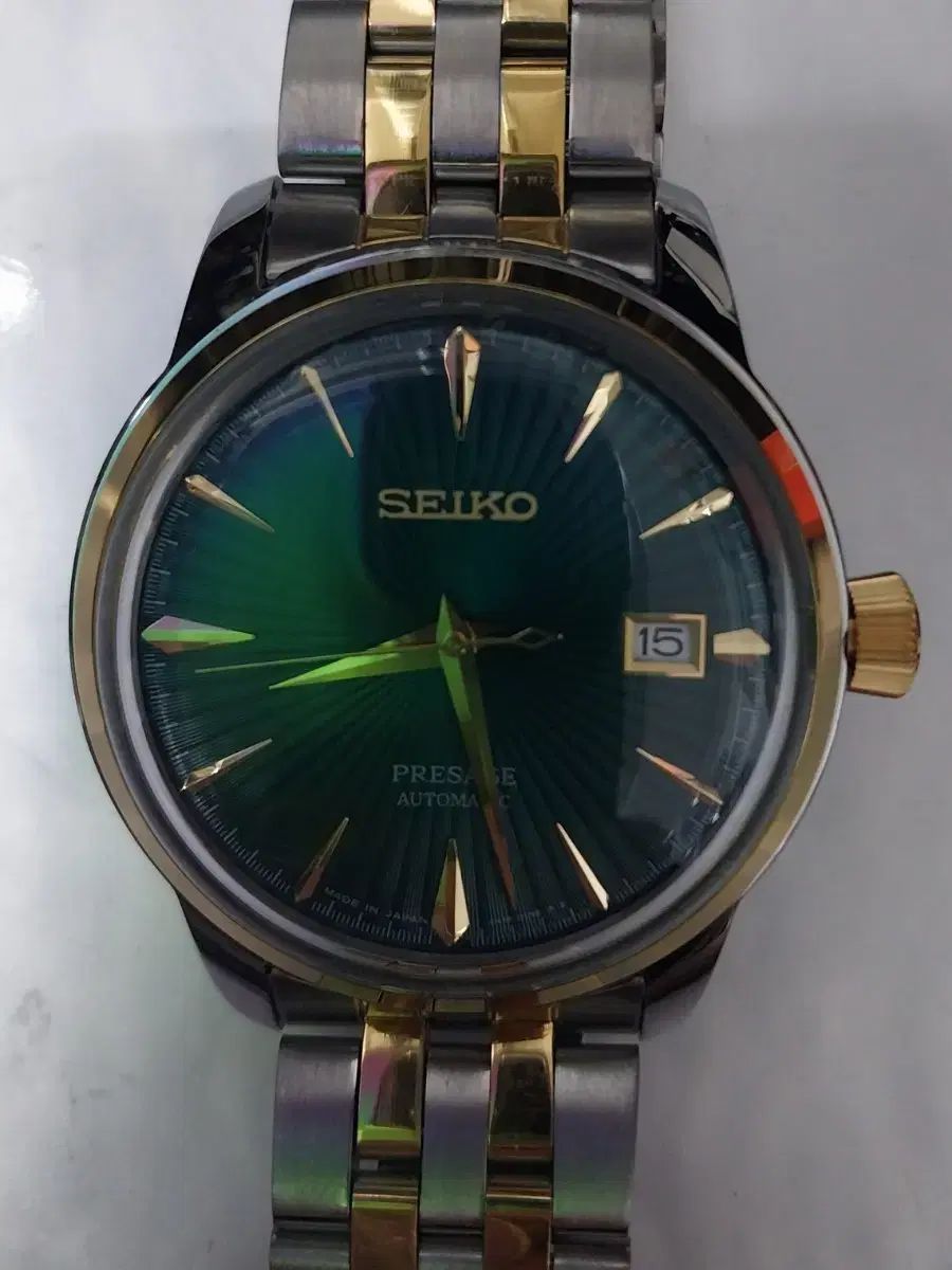 セイコー Presage シャンパングリーン コンビ