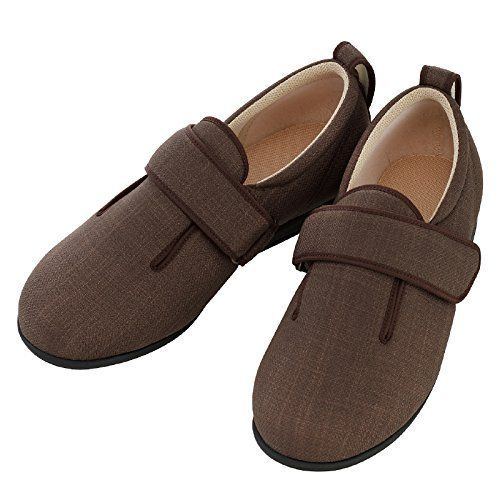 介護シューズ あゆみ ダブルマジックIII 施設 院内用 茶 L 23 0 5 cm 足囲5 E 両足