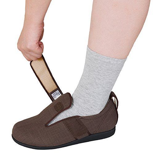 介護シューズ あゆみ ダブルマジックIII 施設 院内用 茶 L 23.0-23.5 cm 足囲5 E 両足