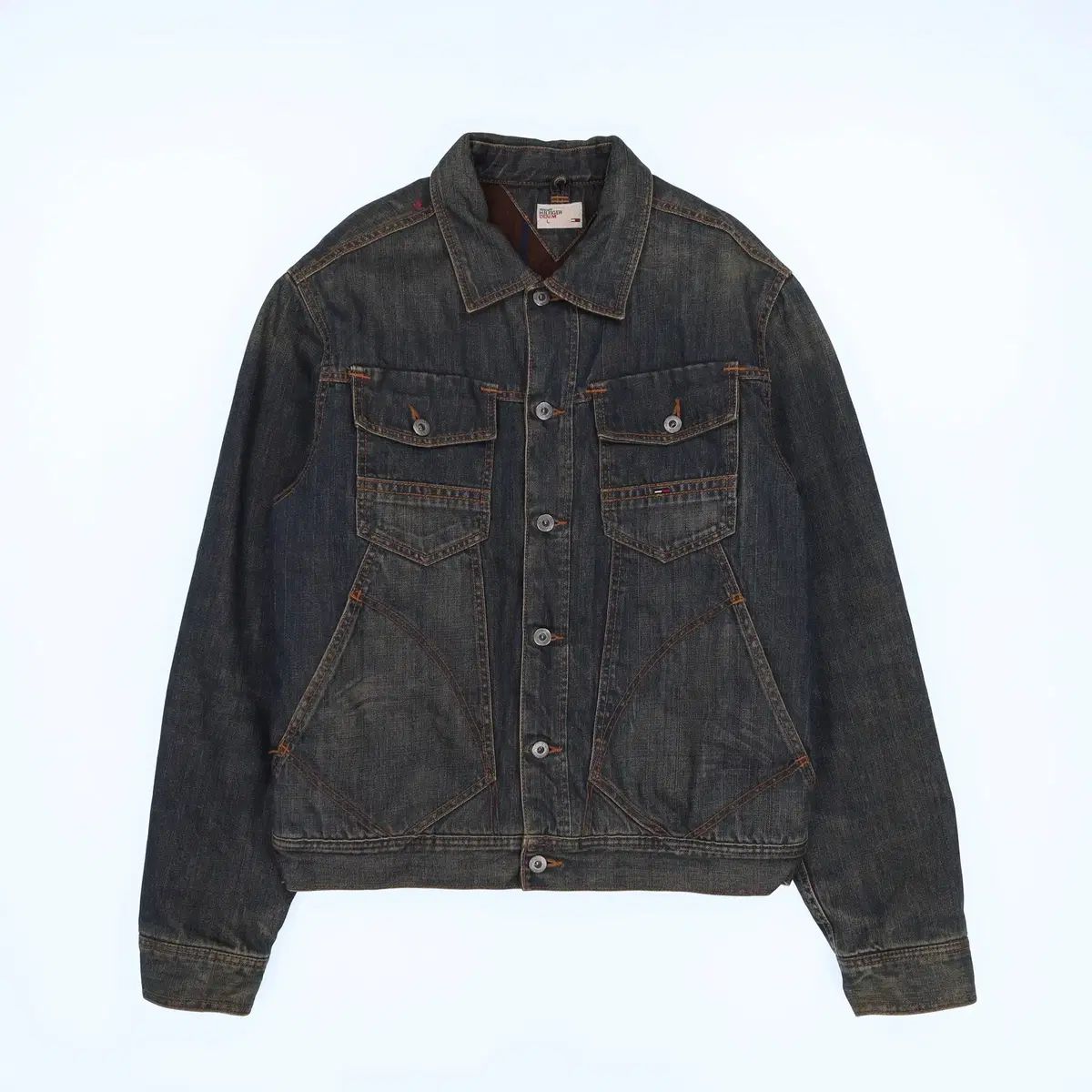 L トミーヒルフィガー メンズ デニム ダウン ジャケット N 6985