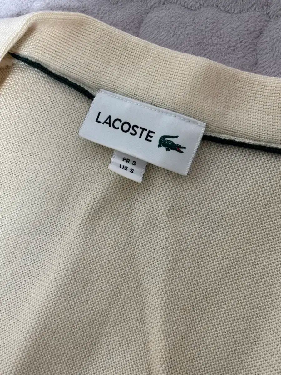 ラコステ アイボリー カーディガン 長袖 カーディガン ボレロ アンサンブル
