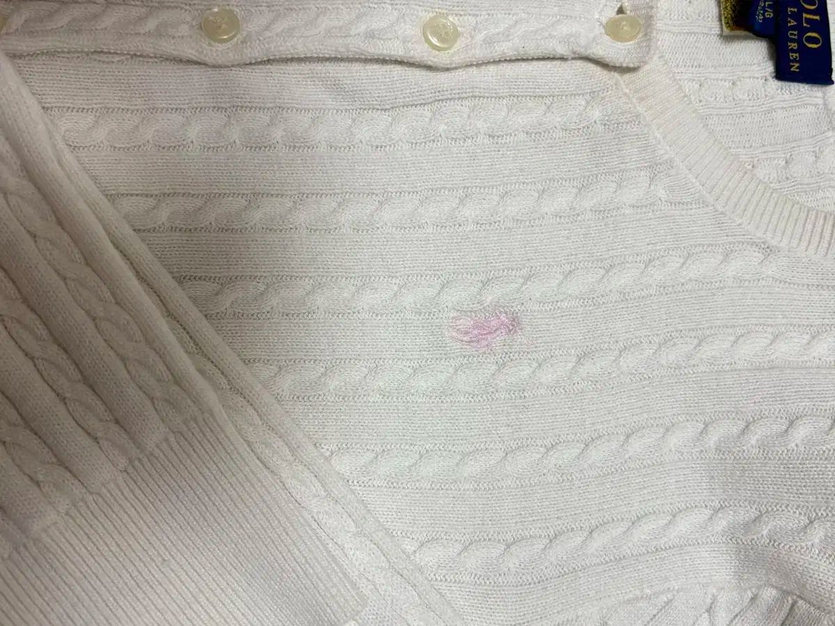 最新アイテムを多数掲載！ ポロラルフローレン ガールズ ミニ ケーブル コットン カーディガン 白 ピンク ロゴ 【新作入荷】特価