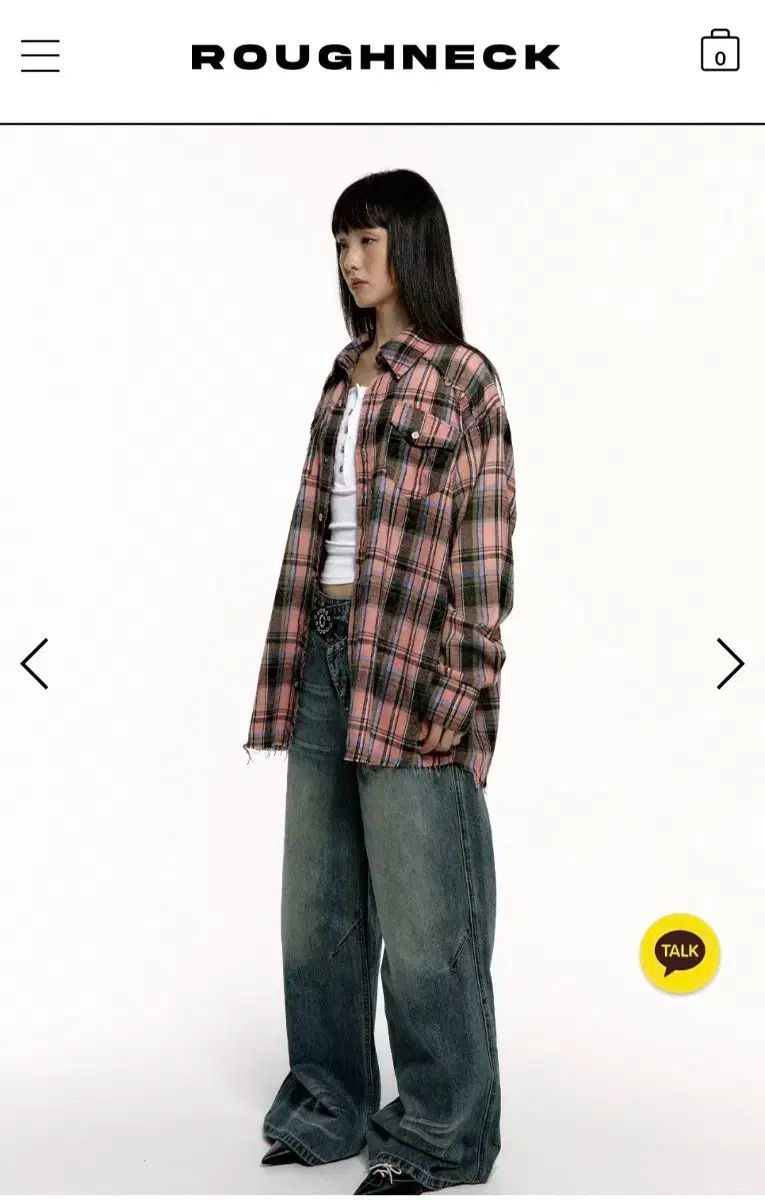 ラフネック ウォッシュ シャツ チェック柄 ピンク roughneck