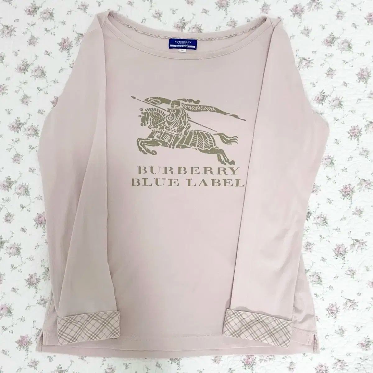 バーバリー ブルーレーベル ボートネック ピンク ロングスリーブ ヴィンテージ 長袖