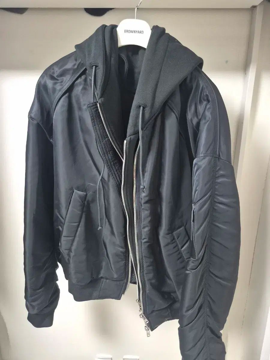 ジュンジェイ ブラック フーディー MA-1 50サイド