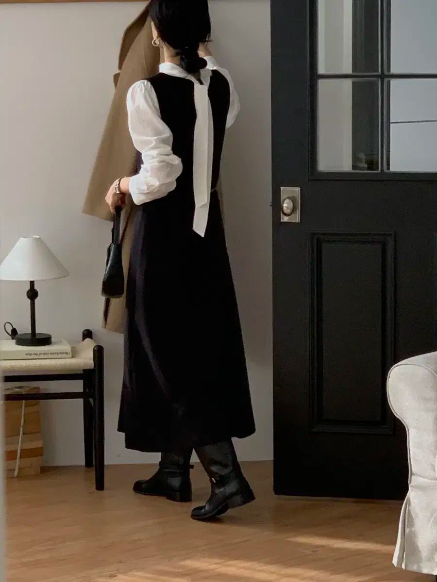 卸 ivory LINE ベルト ワンピース 2color