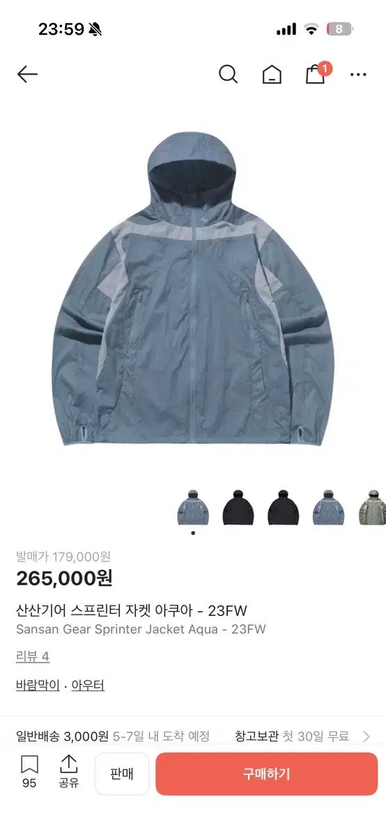 サンサンギアー スプリンター アクア ウィンドブレーカー