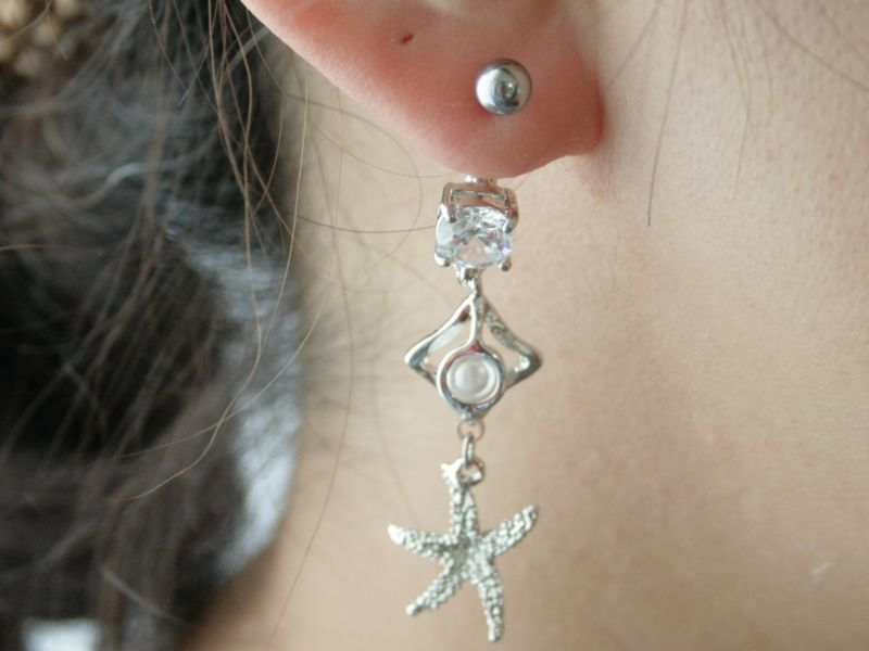 14Gブラブラヒトデ ボディピアス ヘソピアス へそピアス 耳ピアス