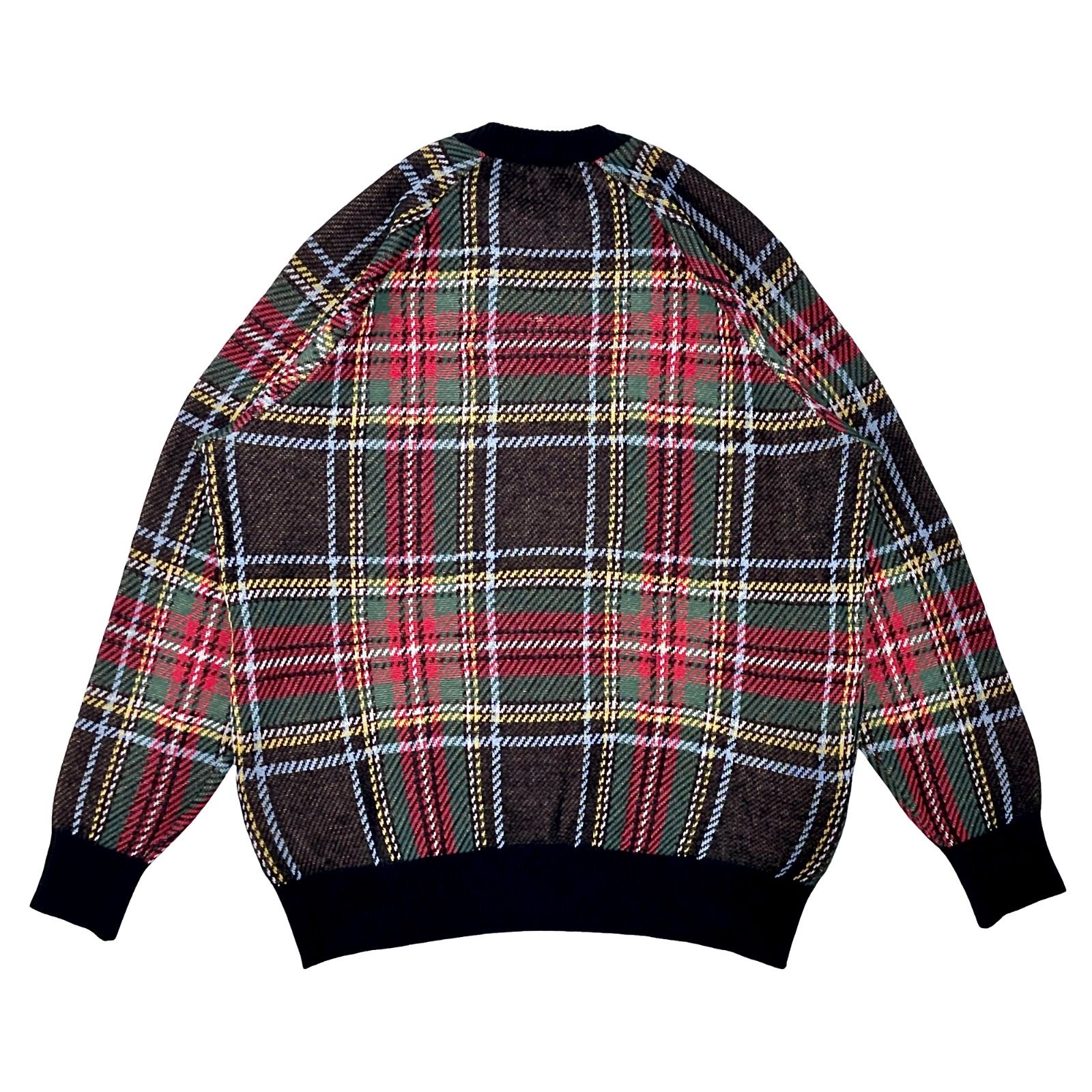 UNDERCOVER JUN TAKAHASHI アンダーカバー セットイン ラグラン スリーブ ブラック ロイヤル スチュアート タータンチェック コットン パンク パンキッシュ クラシック ニット ドメスティック デザイナー 裏原宿 ストリート ブランド