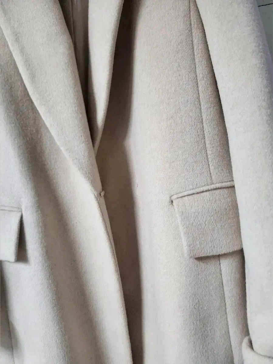 LINE アイボリー ウール コート ロングコート