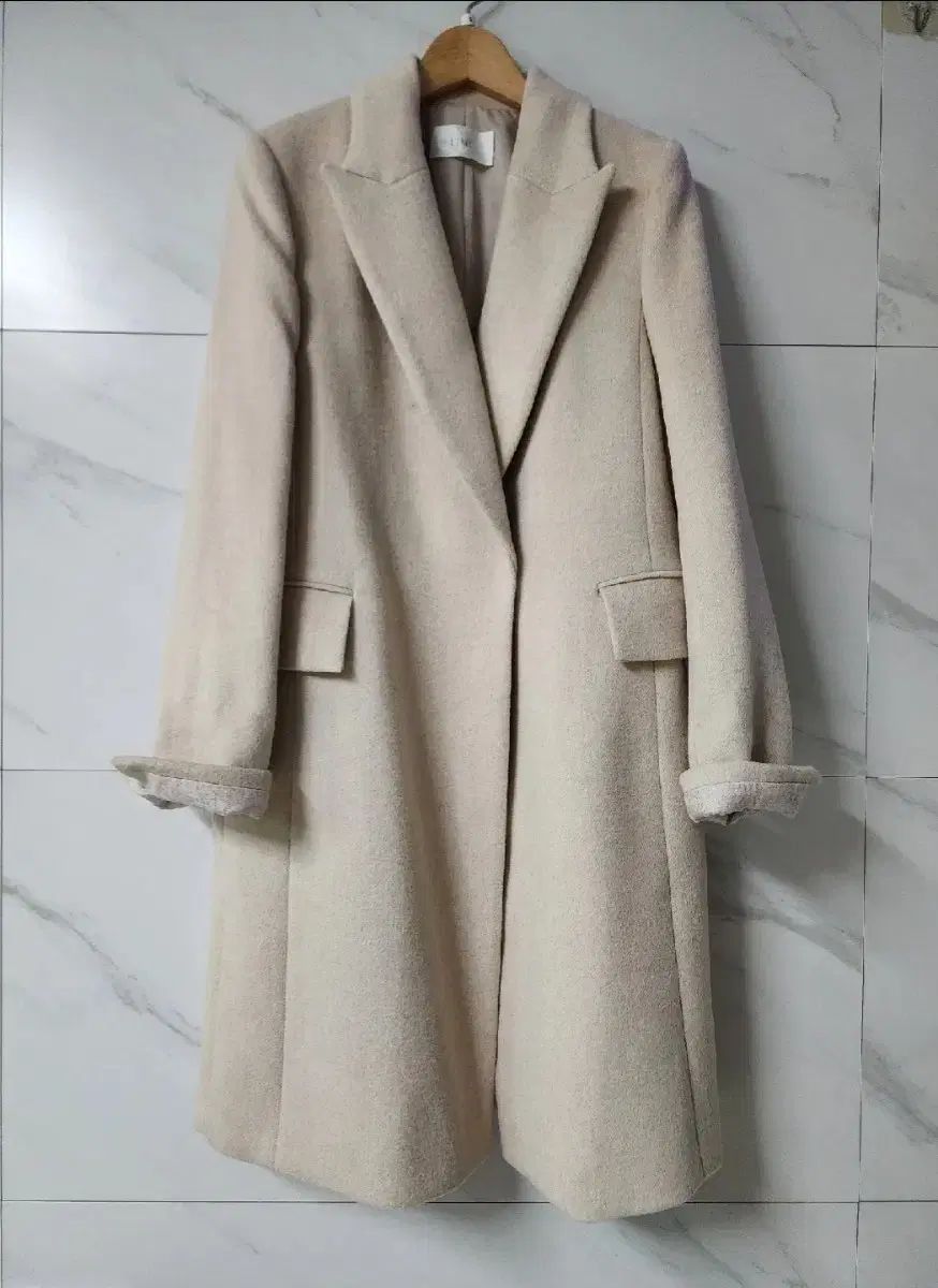 LINE アイボリー ウール コート ロングコート
