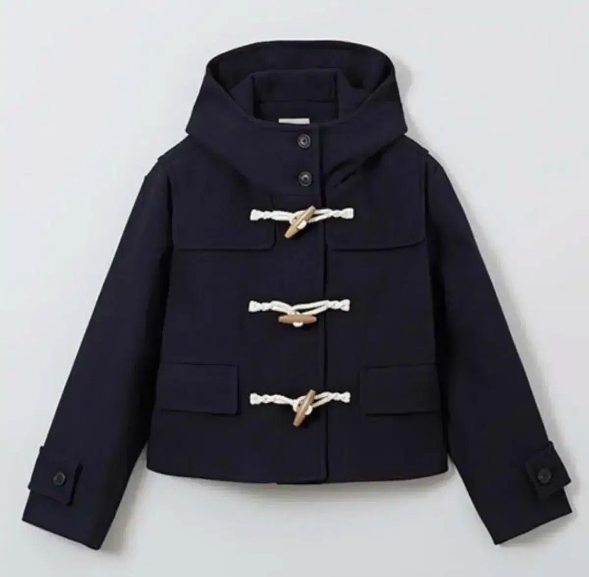 SPAO トグルボタン ショートコート フード ショート ダッフル コート