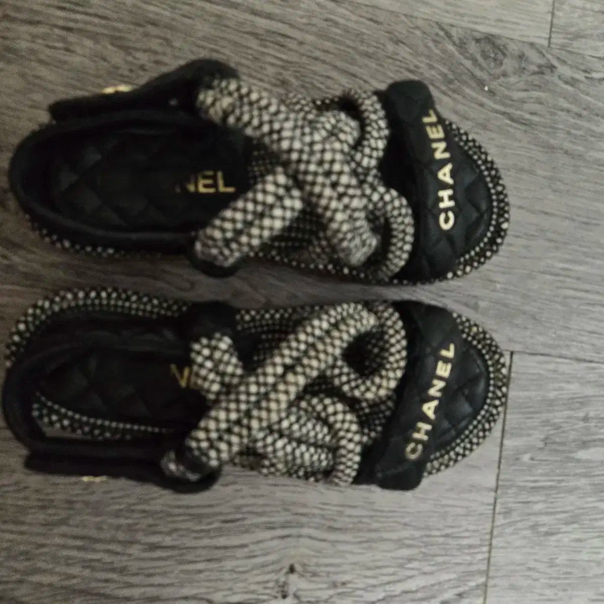シャネル ツイード サンダル スリッパ 36