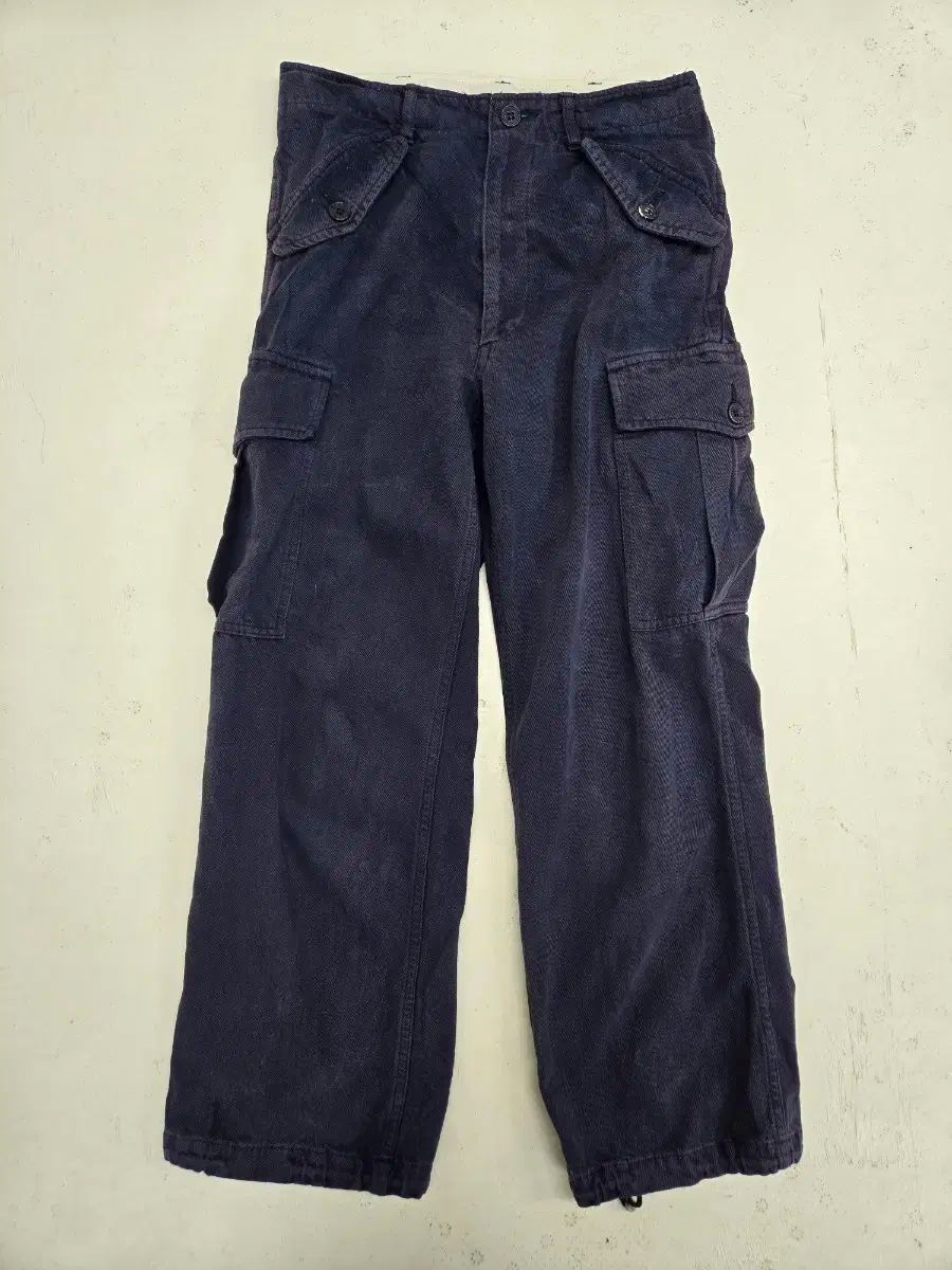 コム デ ギャルソン ネイビー ブルー カーゴ コットン パンツ