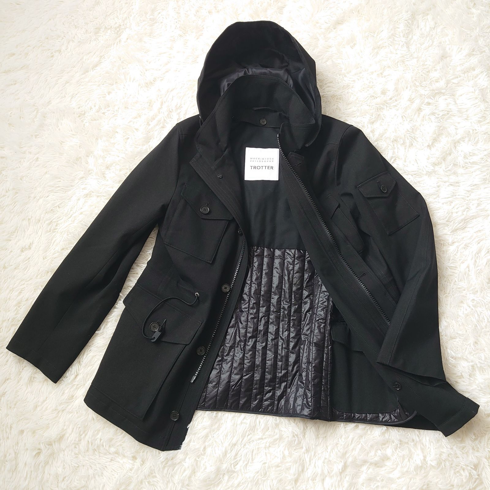 MACKINTOSH PHILOSOPHY TROTTER ミリタリー ジャケット コート インナー中綿ベスト ブラック サイズ38 マッキントッシュ