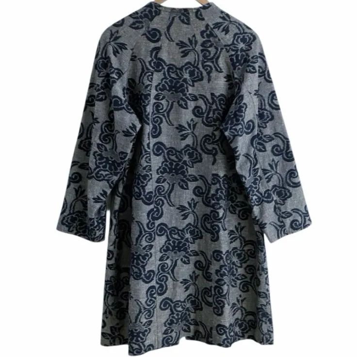 儀ェ衛門　ギエモン　和柄　パッチワーク　コート　ステンカラー　ブラック ギエモン コート 儀ェ衛門 ギエモン 和柄 パッチワーク コート ステン