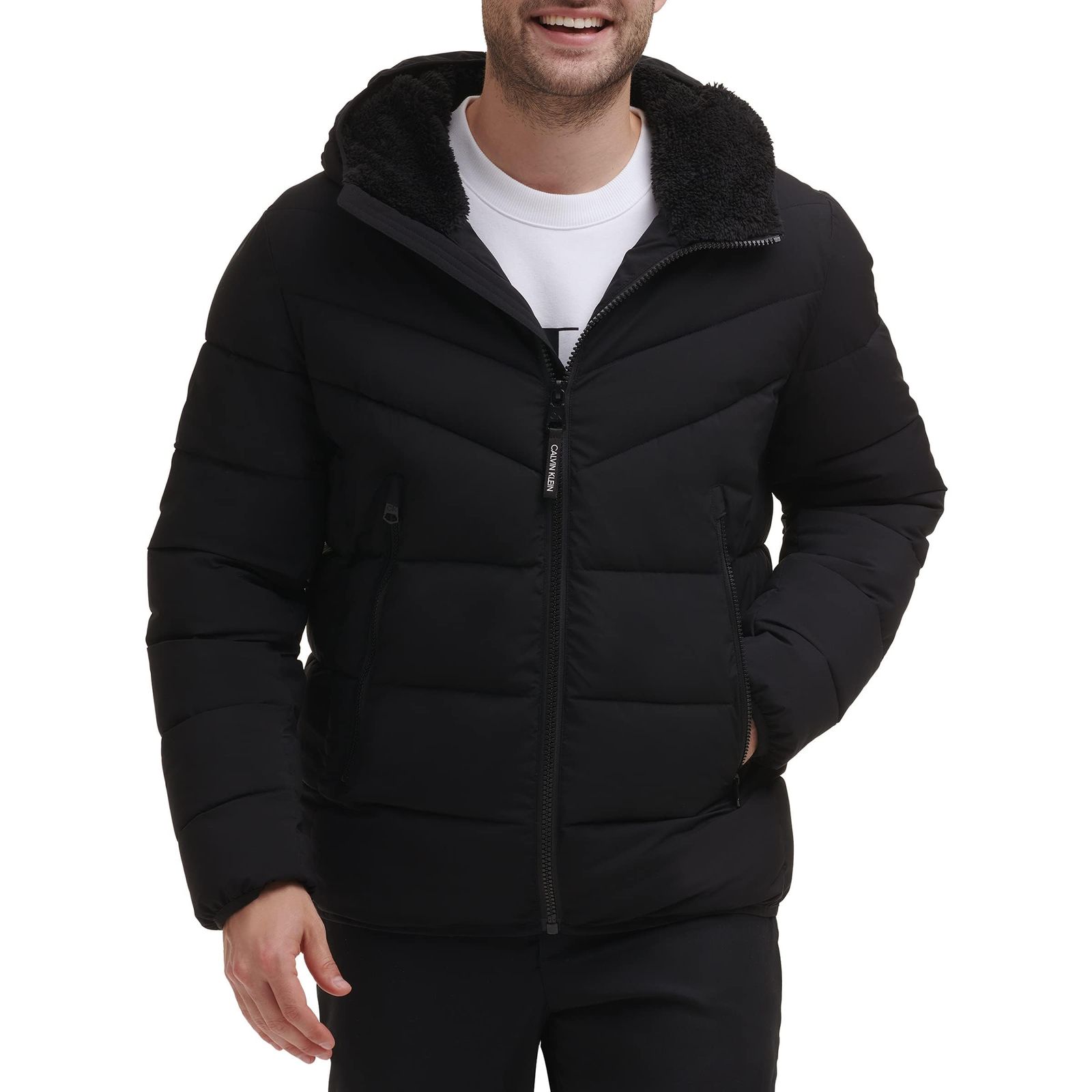 カルバンクライン CALVIN KLEIN 中綿ジャケット ジャケット ブルゾン HOODED STRETCH JACKET メンズ アウター ブラック M 並行輸入品 ブラック M
