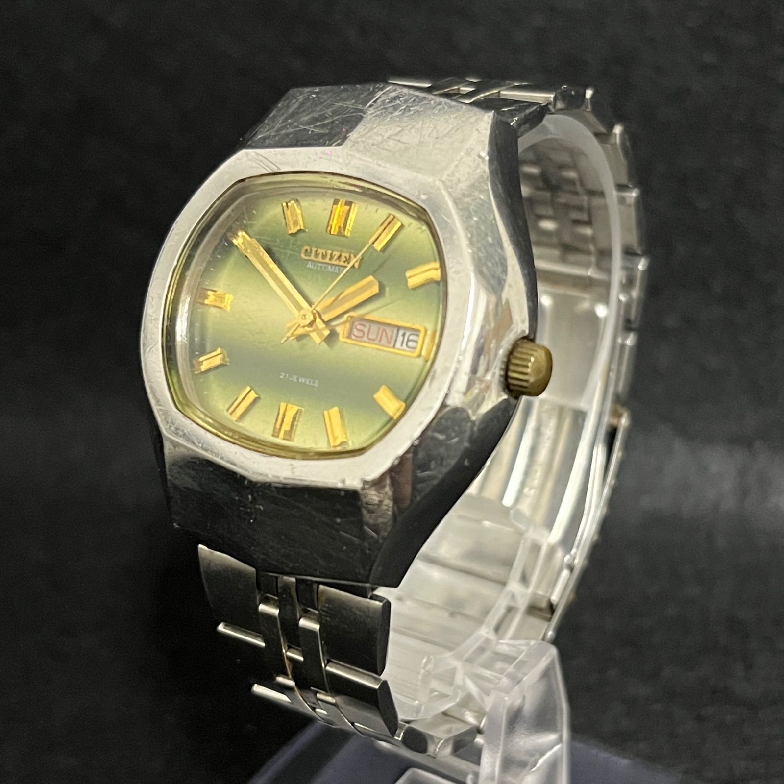 稼働品】 CITIZEN シチズン メンズ グラデーション文字盤 自動巻 4 