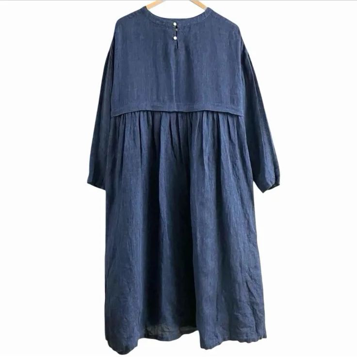 08 Mab ゼロハチマブ 麻 リネン 長袖 ロング ワンピース F - メルカリ