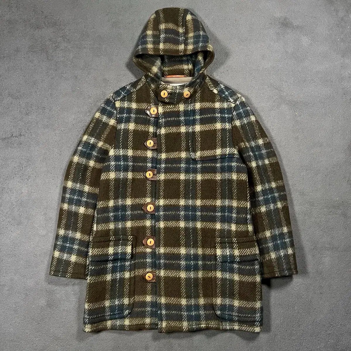 ドリス・ヴァン・ノッテン チェック ウール ダッフルコート - メルカリ